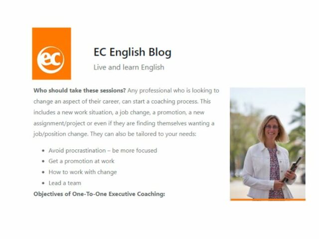 La escuela ecenglish habla del coaching ejecutivo uno a uno de Roxane